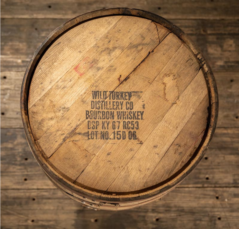 53 Gallon - 12 Year Wild Turkey Bourbon Barrel - Fresh Dumped, Once Used