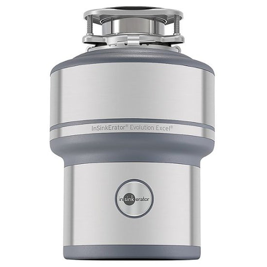 InSinkerator - Evolution Excel Lift and Latch Quiet Series 1HP Continuous Feed Garbage Disposal Cordless - Black Stainless Steel