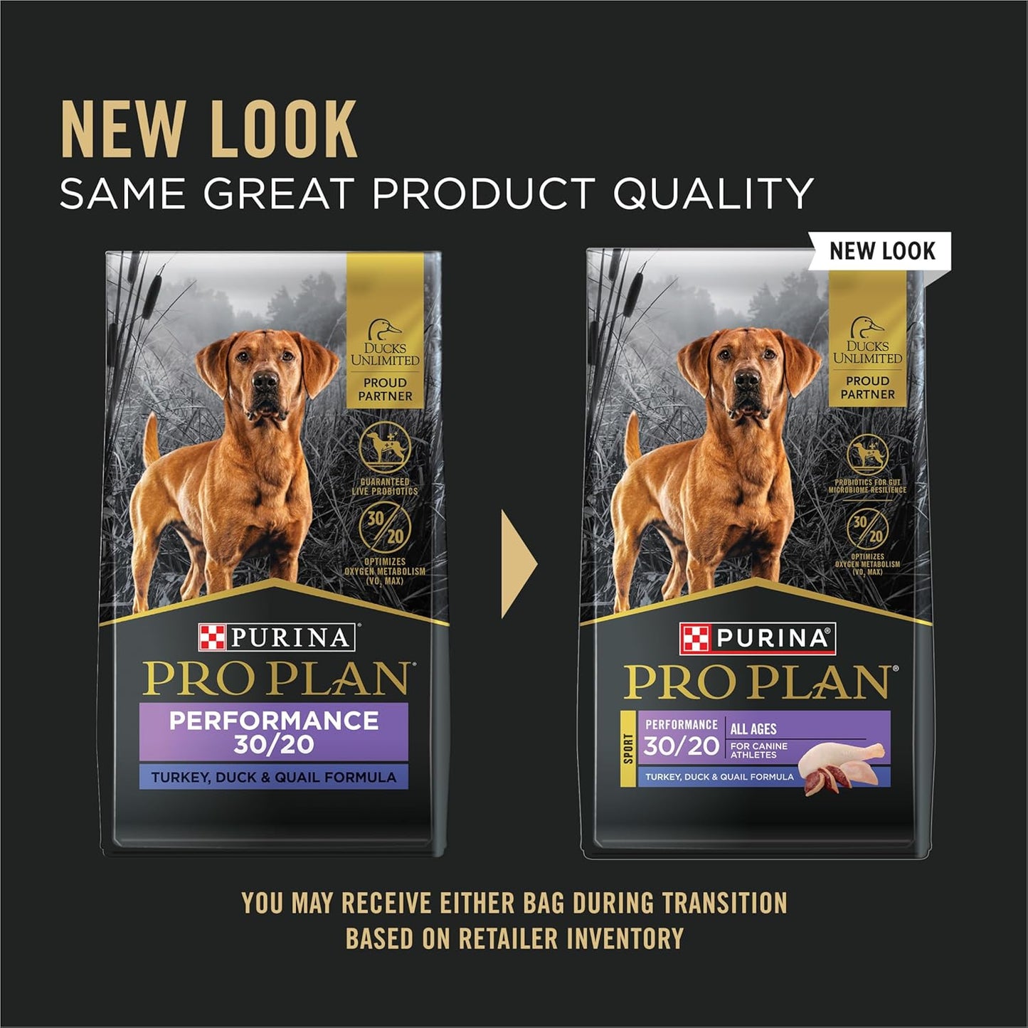 Purina Pro Plan Sport Performance 30/20 Turkey Duck Quail Formula Dry Dog Food, High Protein Dog Food - 6 Lb. Bag