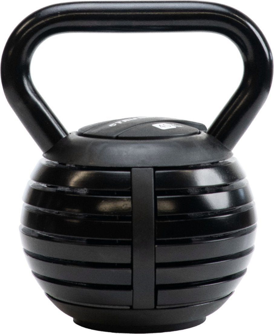 Tru Grit - 40 or 20 lb Adjustable Kettlebell - Black