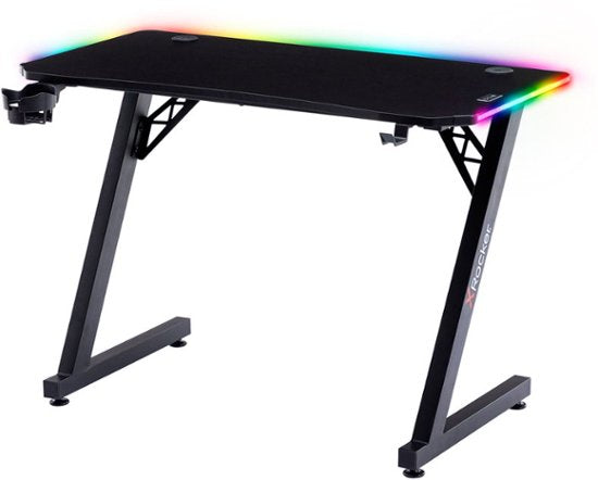 X Rocker - Cobra Gaming Desk with RGB Lighting - Black