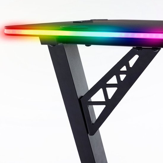 X Rocker - Cobra Gaming Desk with RGB Lighting - Black