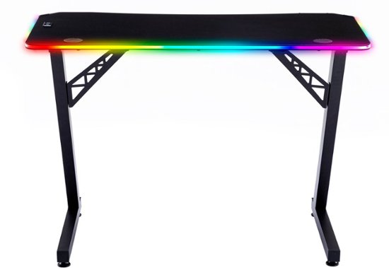 X Rocker - Cobra Gaming Desk with RGB Lighting - Black
